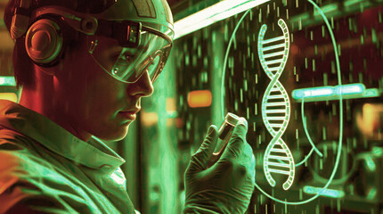 a technician at work in a biotech lab