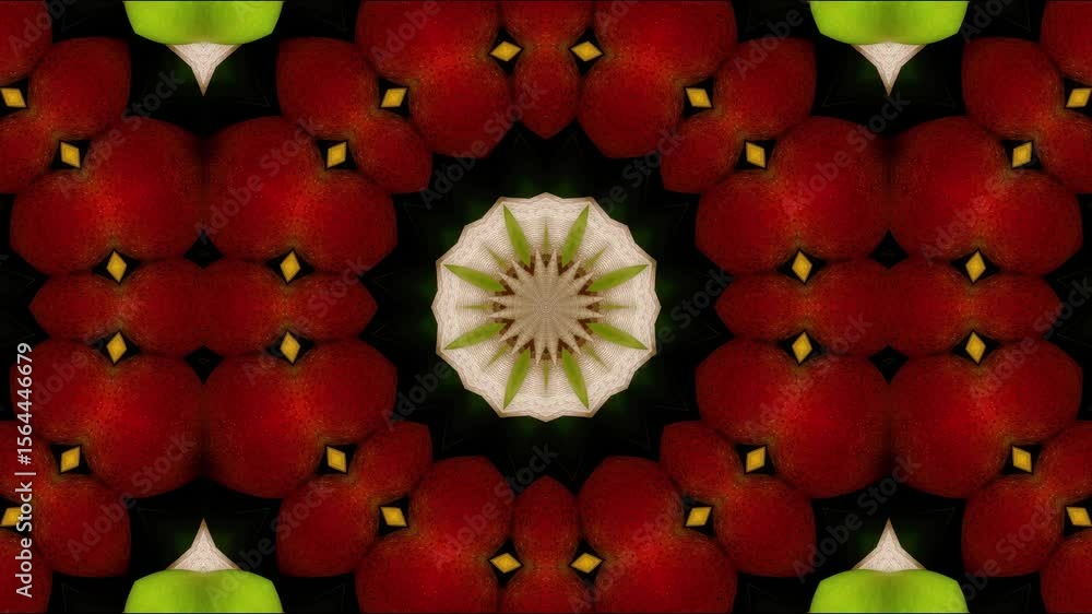 Poster abstract geometric pattern featuring vibrant green and beige shapes, creating a harmonious design