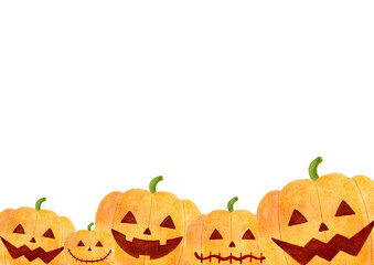 ハロウィン　かぼちゃ　フレーム　イラスト