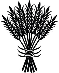 Sheaf of wheat black and white illustration