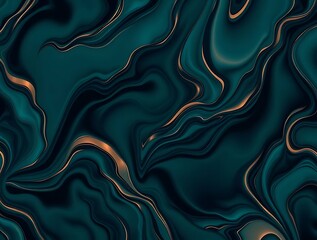 Obraz premium Teal marble texture with golden veins, abstract wavy surface design