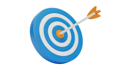 Arrow Hitting Bullseye Target