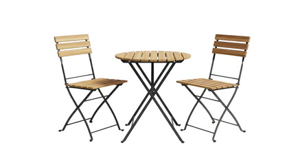 Bistro Set Wooden Chairs Round Table