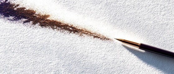 Abstract ink splatter on textured paper with a pen