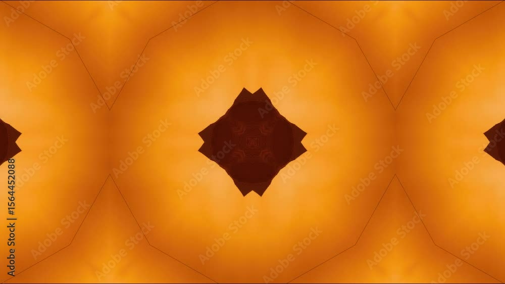 Poster abstract orange and brown pattern with symmetrical design, creating a warm visual effect