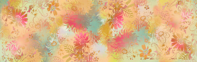 multy color allover and batik design for printing