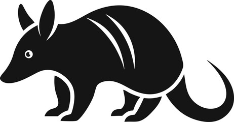 illustration of angry armadillo cartoon head silhouette vector design