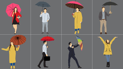 people with umbrella