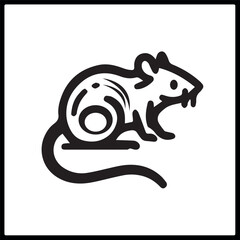 Rat design vector black and white art