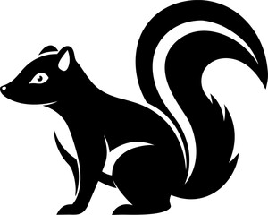 skunk silhouette, skunk line art silhouette, skunk , vector illustration