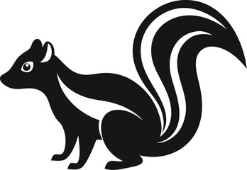 skunk silhouette, skunk line art silhouette, skunk , vector illustration
