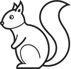 Simple black vector icon of a squirrel