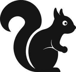 Simple black vector icon of a squirrel