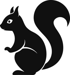 Simple black vector icon of a squirrel