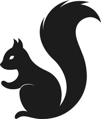 Simple black vector icon of a squirrel