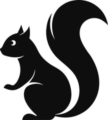 Simple black vector icon of a squirrel