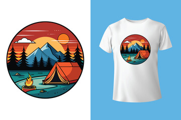 Camping creative t-shirt design vector, Adventure t-shirt design, Outdoor t shirt design,print, Camping logo design vector illustration,I JUST WANT TO GO CAMPING