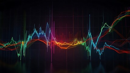 Vibrant fluctuating data streams abstract analytics