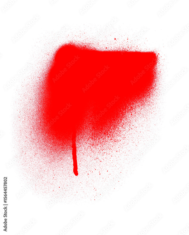 Poster vivid red spray paint rectangle with drip on clear background a dynamic graphic element for urban st