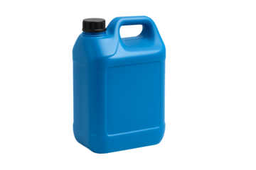 Blue plastic jerry can isolated on transparent background