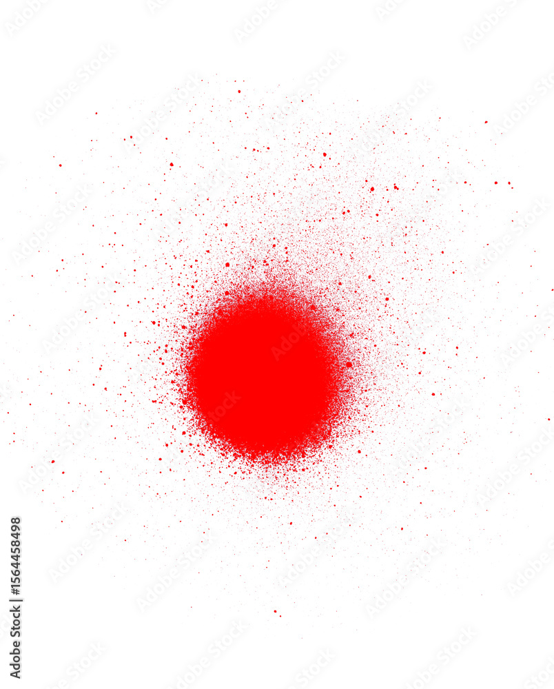Poster vibrant red spray paint circle on clear background a dynamic graphic resource for artistic compositi