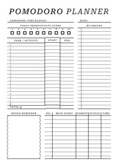 Unique Pomodoro Planner Template Pages