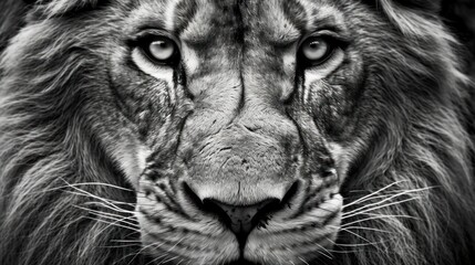 Close-up portrait of a dangerous big cat: a wild, striped Bengal tiger with piercing eyes