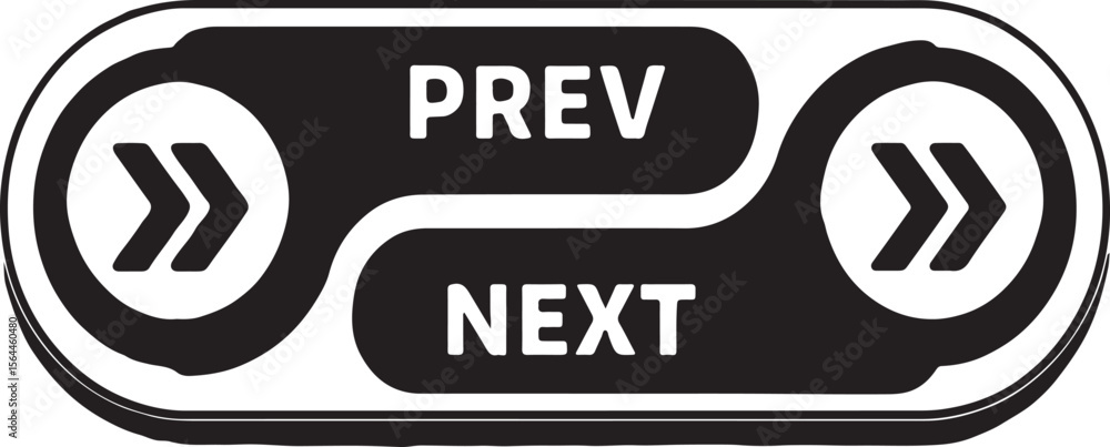 Poster prev next navigation button on white background