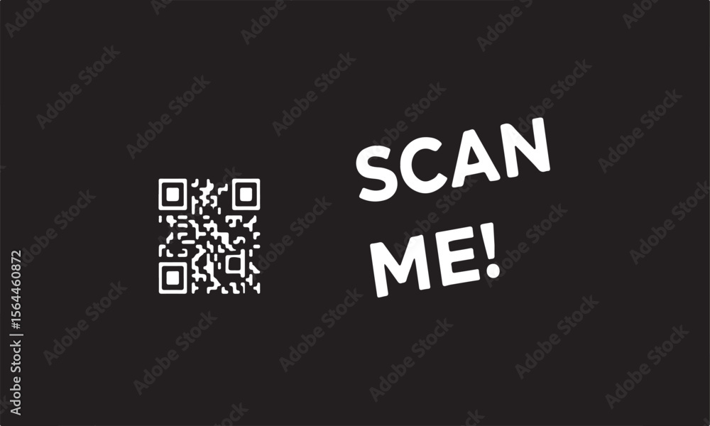 Poster white qr code and 