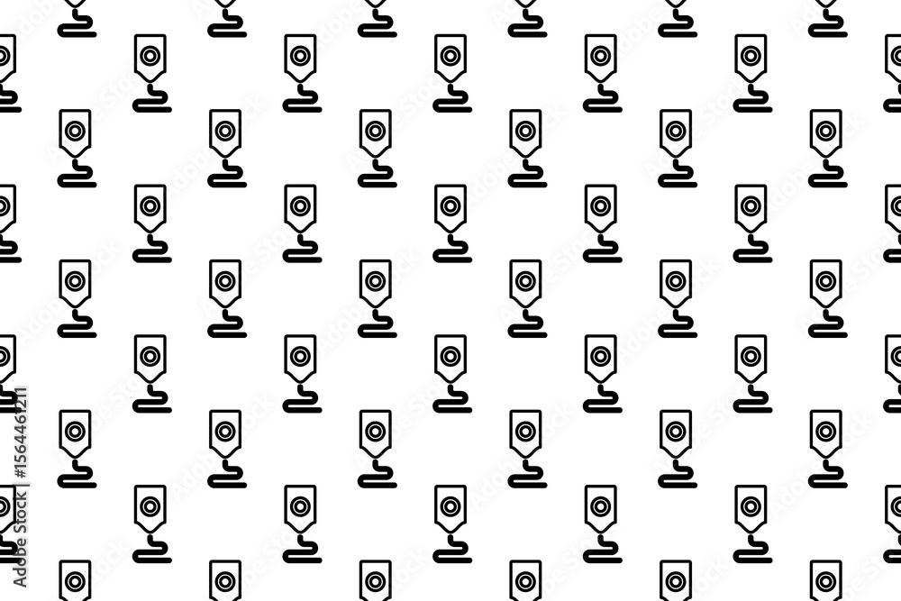 Poster seamless pattern completely filled with outlines of 3d printer symbols. elements are evenly spaced. 