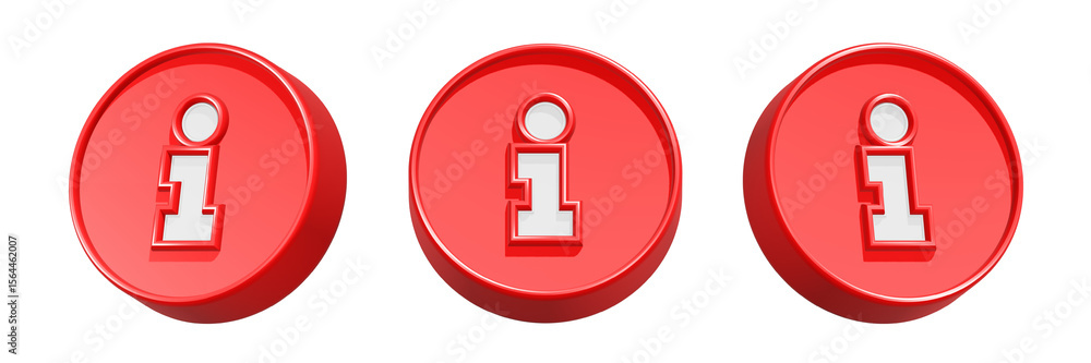 Poster information symbol button 3d rendering