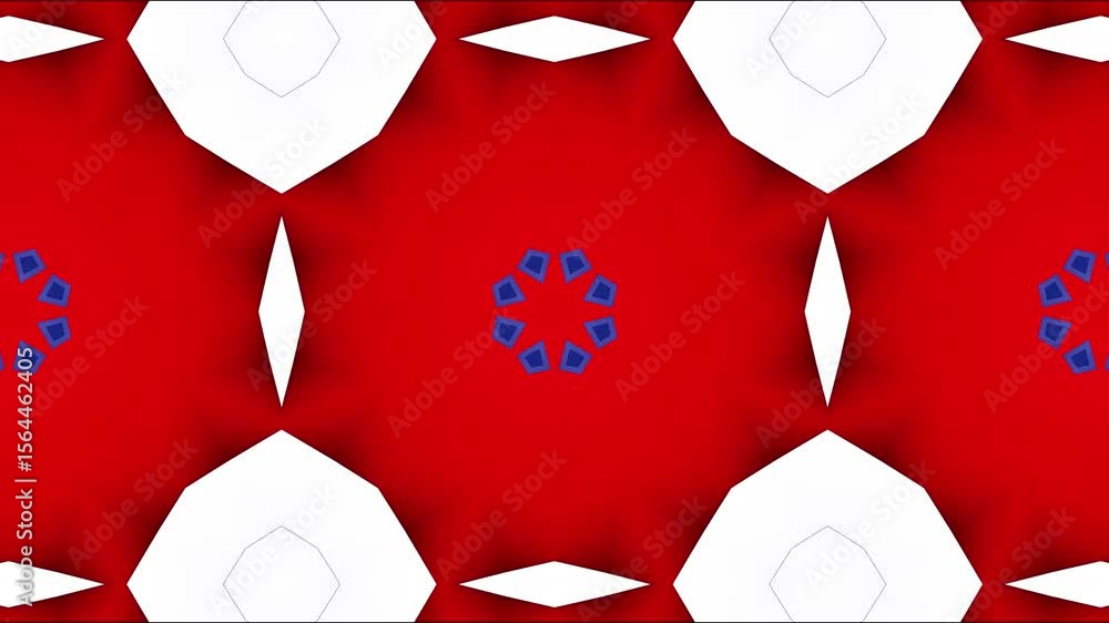 Poster abstract geometric pattern featuring red and blue shapes creating a vibrant visual effect