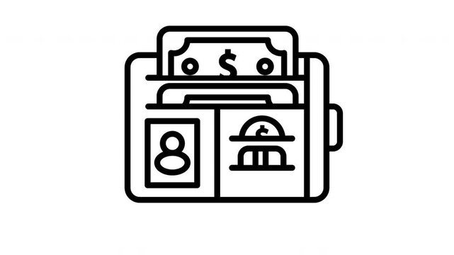  Animated Wallet Money Payment Folder