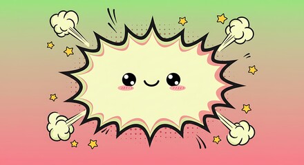 Cute cartoon comic book style explosion speech bubble.
