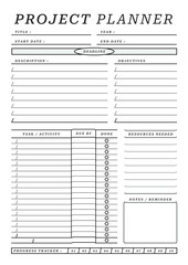 Project Planner Template Pages