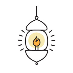 Hanging lamp icon shape isolated.