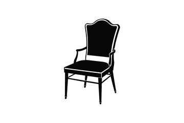 Fototapeta premium Elegant Armchair Silhouette on White Background for Interior Design Projects