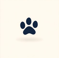 Black silhouette of a dog paw print on a white background