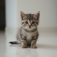 Small Gray Kitten Looking at Camera