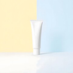 White blank plastic tube for cosmetic cream, lotion, gel, or shampoo isolated on a white background