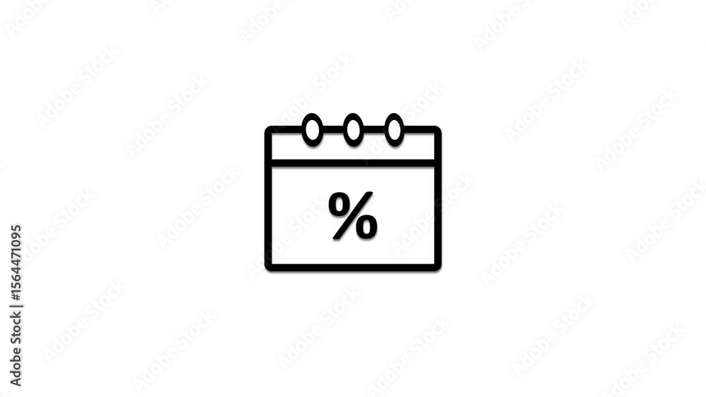 Poster monthly calendar and date icon animation . calendar and time planner. daily calendar icon animation 