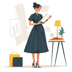 a fashion designer in flowy dress