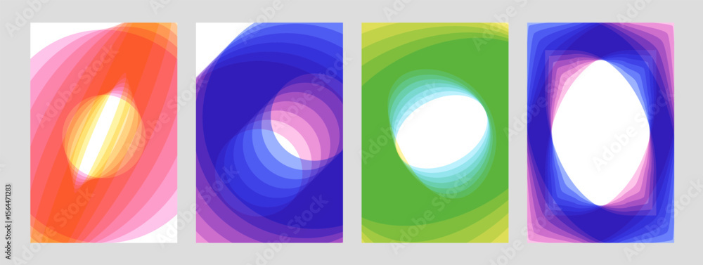 Poster trendy cover set with cool dynamic motion effect. overlay geometric shapes layout design template