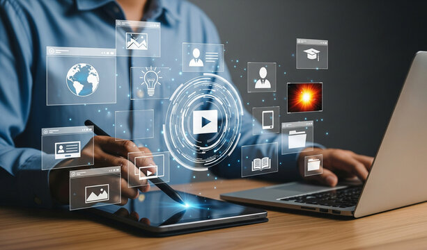 businessman working on laptop