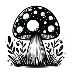 Abstract Spotted Mushroom Illustration13