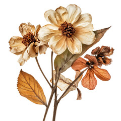 Dried flower with dried leaves - Ready to use Premium Cutout Isolated image [Transparent Background PNG].