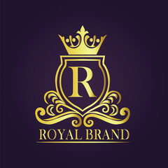 Letter luxury gold logo concept