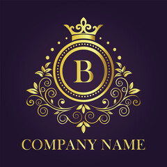 Letter luxury gold logo concept