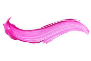 Vibrant pink paint stroke, acrylic brushstroke texture, artistic element, design resource, creative graphic, isolated on transparent background