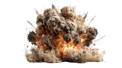 Realistic Explosion on Transparent Background with White Backdrop